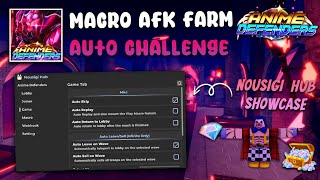 Roblox Anime Defenders ScriptHack Macro Auto Challenge Afk Farm  Nousigi Hub Showcase [upl. by Etnaed]