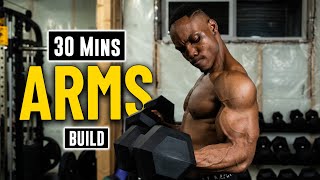 30 Minute Dumbbell Arms Workout Biceps amp Triceps  Build Muscle 10 [upl. by Bilek]