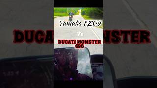 Yamaha FZ09 vs Ducati Monster 696  streetride race yamaha ducati speed ducatiworld fz09 [upl. by Etteniotna]