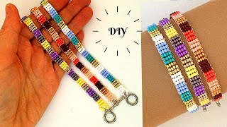 You can make this beading pattern in 10 minutes Seed beads bracelet tutorial [upl. by Ellie]