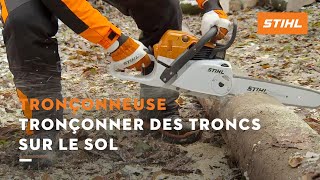 Tronçonner des troncs sur le sol  Tronçonneuses STIHL [upl. by Mali]