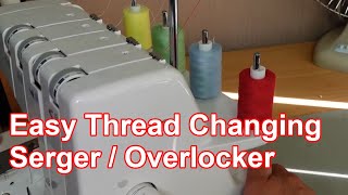 Easy Thread Changing on your Serger  Overlocker  The Pull Through Method [upl. by Montfort]