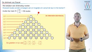 Combinatoriek  de driehoek van Pascal vwo A  WiskundeAcademie [upl. by Notfol]