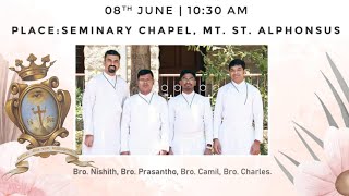 Redemptorist Brothers Final Profession  8th June 2024 1030 AM [upl. by Dieterich]