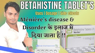 Betahistine tablets  Vertin 81624 mg tablet uses  Betahistine hydrochloride 16mg  Vertipress 16 [upl. by Gonnella178]