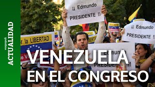 Cientos de venezolanos se concentran ante el Congreso para pedir la proclamación de Edmundo [upl. by Conti232]