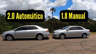 COROLLA 18 Manual vs COROLLA 20 Aut  VEJA A DIFERENÇA [upl. by Ainomar]