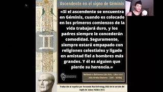 Ascendente en Géminis en la astrología helenística tardía según Julio Fírmico Materno [upl. by Nirrep]