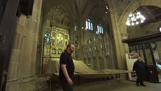 Wakefield Cathedral Vergers remove High Altar Curtain March 31st 2018 [upl. by Ailemak]