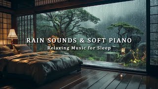 Relaxing Piano Music in Warm Bedroom with Rain Falling Outside the Window  Peaceful Place for Sleep [upl. by Ailb]