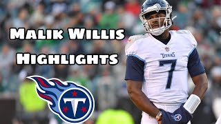 Malik Willis 20222023 Rookie Highlights Titans [upl. by Suckram]