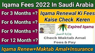 Iqama Renewal Fees Calculation In 2022  Expire Iqama Renew Fees And Fine  Maktab Amal Fees 2022 [upl. by Nallid837]