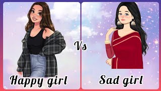 Happy girl ☺️❤️ vs sad girl 😭😭 happy girl dress 👗 vs sad girl dress 👗😂 choose and comment 👍🏻😅🔥🔥 [upl. by Ardnuasac156]