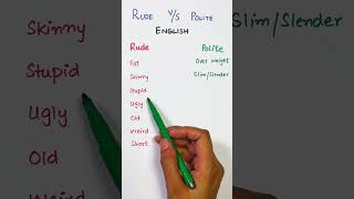 Rude Vs Polite English Words english learning shorts [upl. by Odla]