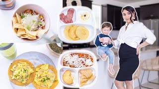 WHAT WE EAT IN A DAY 14 WEEKS PREGNANT  TODDLER MEAL IDEAS [upl. by Lramaj276]