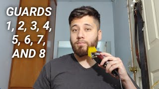 Beard Trimming Length Examples With Hair Clippers 18 Guards [upl. by Valleau]