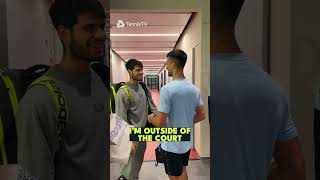 Legendary MeetUp Carlos Alcaraz amp Novak Djokovic Cross Paths In Shanghai 🤩 [upl. by Ardelia]