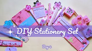 Day4How to make stationery set at home DIY cherry blossom stationery setHandmade stationery set [upl. by Aisiram358]