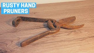 Rusty Hand Pruners  Secateurs Restoration [upl. by Llednar]