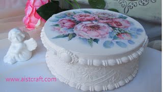 Shabby Cake Box decoupage ideas Arts DIY serviettentechnik [upl. by Pettiford923]