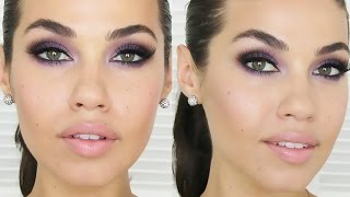 TUTORIAL  Purple Smokey Eye Makeup  Eman [upl. by Yspyg]