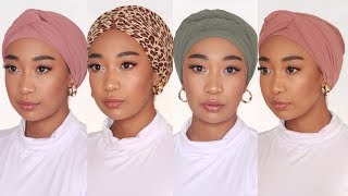 4 Easy Turban  Headwrap Tutorial NO PINS  Shes Mishka  South African Youtuber [upl. by Salazar90]