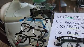 CR39 vs High Index vs Polycarbonate vs Trivex Glasses Comparison [upl. by Attekram]