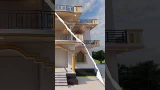 गांव के लिए 2 मंजिल का डिज़ाइनDouble Floor House Plan map portico [upl. by Asiram]