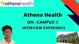 AthenaHealth Interview Experience  OnCampus  VIT  CSE  placement [upl. by Ettenuj]