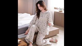 Womens Plus Size Cotton Long Sleeve Pajamas PlusSizeFashion LongSleeve StayCozy [upl. by Dorie]