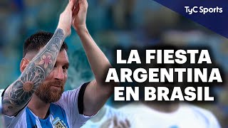 LOS FESTEJOS DE ARGENTINA LUEGO DE GANARLE A BRASIL EL CLÁSICO EN EL MARACANÁ 🔥⚽ [upl. by Tera247]