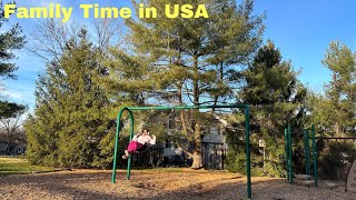 American Neighborhood walk Morning Family Fitness Routine Holiday time in USA America Darshan [upl. by Woermer]