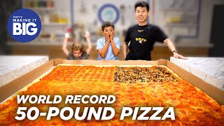 I Made A Giant 50Pound Pizza For Two Little Kids • Tasty [upl. by Ahsened]