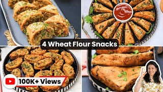 4 Easy Wheat Flour Snacks  गेहूं के आटे से बनाएं 4 टेस्टी नाश्ता मिनटों में  MintsRecipes [upl. by Wulf]