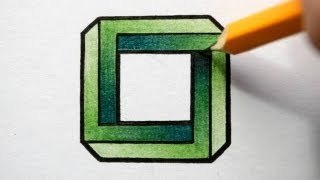 How to Draw an Impossible Square  Optical Illusion [upl. by Rakel]