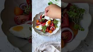 Salted Egg Salad with Tomatoes amp Watermelon salad summerrecipes saltedeggs [upl. by Irrek]