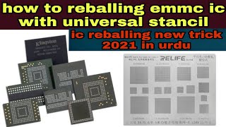 How to reballing emmc ic with universal stancill [upl. by Fokos46]