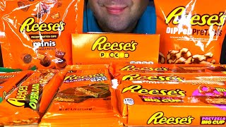 ASMR EATING CHOCOLATE REESES PARTY ASMR MUKBANG EATING REESES PEANUT BUTTER EATING SOUNDS [upl. by Aztilay358]