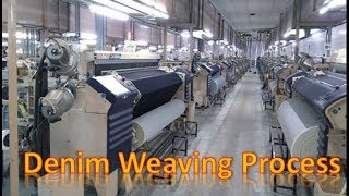 Denim Fabric Weaving Process In Air Jet Loom  Warp yarn path Weft Insertion Weft Replacement [upl. by Daniels]