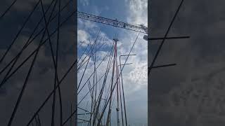 How to install side formwork of Pylons crossbeam moktv pylon bridge construction sitelifting [upl. by Anawait]