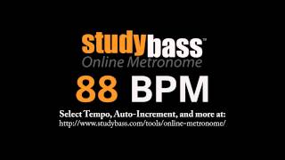 88 BPM Online Metronome 3 min  StudyBass [upl. by Irolav]