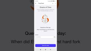 When did Ethereum’s first hard fork occur TIME FARM August 1 2024 timefarm timefarmanswer [upl. by Ymled]