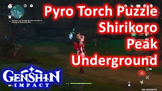 Pyro Torch Puzzle Shirikoro Peak Underground Genshin Impact [upl. by Atiroc]