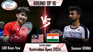 LOH Kean Yew SGP vs Sameer VERMA IND  Australian Open 2024 Badminton [upl. by Reklaw]