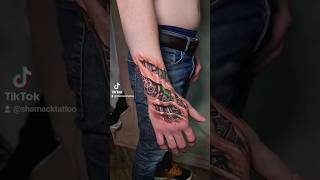 biomechanical 3d tattoo ripped skin effect 3 days strait tattoo biomechanical shorts short [upl. by Nivan]