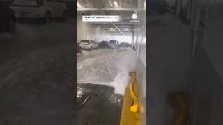 Waves Wash Over Cars on Ferry in Washington [upl. by Kabab]