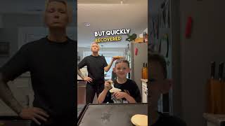 Hilarious Pancake Tossing Game Between Mom and Son 🥞 🤣 [upl. by Felt365]