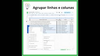 Como Agrupar Linhas e Colunas no Google Planilhas [upl. by Nogaem]