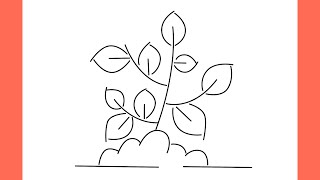 How to draw plant with branch step by step  easy draw plant [upl. by Adolfo]