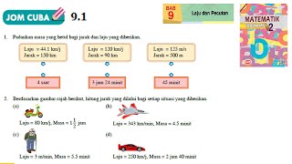 KSSM Matematik Tingkatan 2 Bab 9 laju dan pecutan jom cuba 91 no1 no2 buku teks form2 [upl. by Gnuoy]